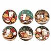 6pcs Snowman Santa Claus Coaster Wooden Coffee Cup Mat Christmas Drink Coaster  Christmas Party