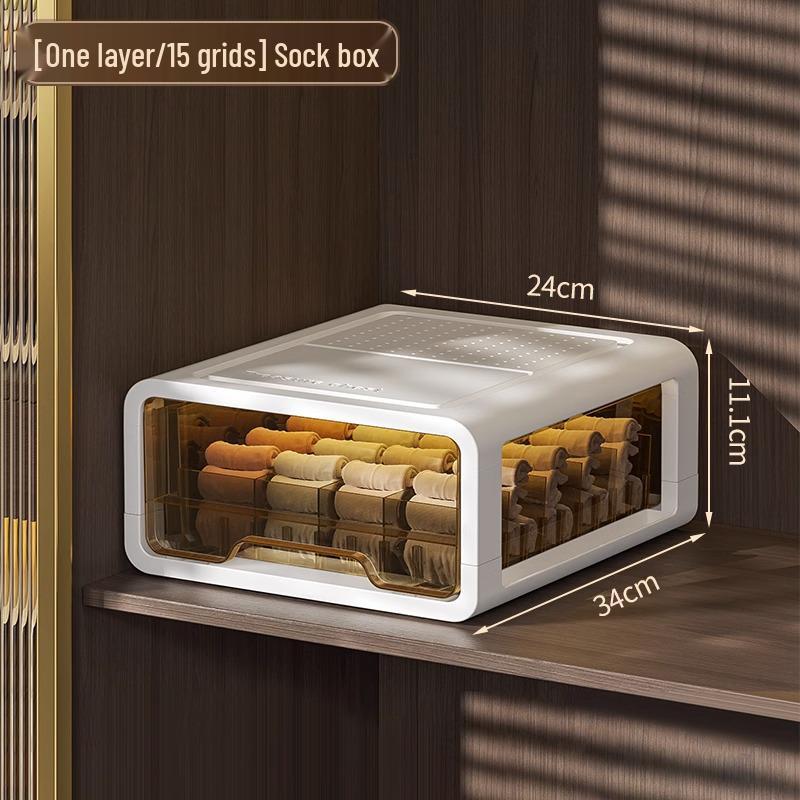 Three-in-One Drawer-Style Underwear, Sock & Panty Organizer Box