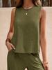 2025 Summer Women's Trendy Cotton Two-Piece Set: Versatile Loose Pullover with Round Neck - European & American Style