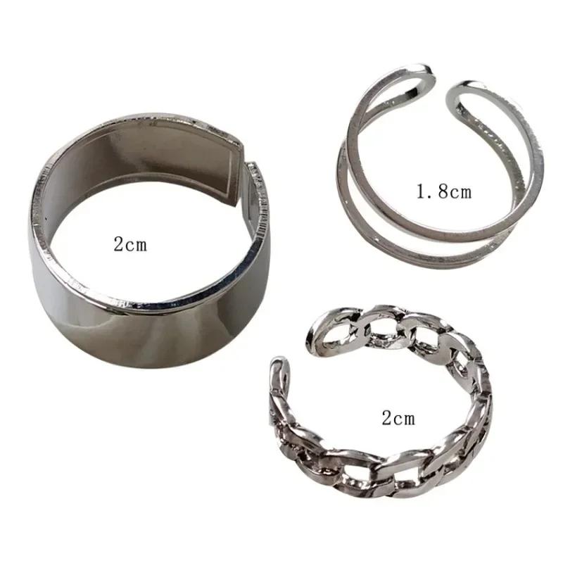 Fashion Creative Hip-hop Cold Wind Street Ring Personality Wide-faced Opening Index Finger Ring Chain Buckle Joint Tail Ring
