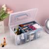 Sumnacon Large Capacity Storage Clear Storage Case with Lid and Divided Stylish Storage Nordic Small Item Storage Lip Office Sewing Various Everyday