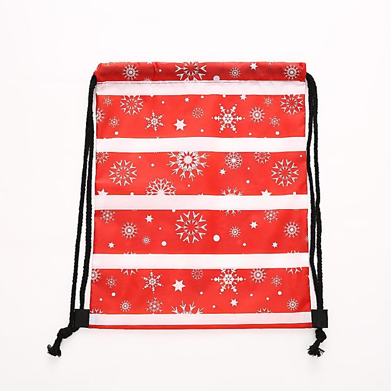 Fashion Christmas Drawstring Gift Bags Santa Claus Big Backpack Kids New Year Banquet Gifts