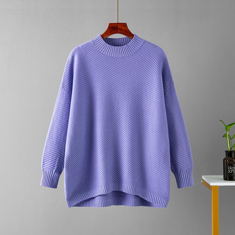 Pull Vintage à manches longues pour femme, haut ample, grande taille, automne et hiver