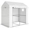 Loop-in Kas, Buiten Tomatenkas met Roldeur en Gaasramen, PE Afdekking, 200 x 140 x 200cm, Wit