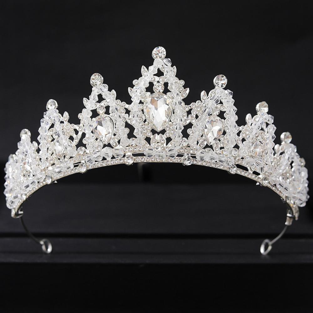 Silberne Kristall Diademe und Kronen Haarreif für Damen Party Braut Hochzeit Haarschmuck Schmuck Krone Diadem Haarreif Geschenk