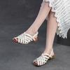 GKTINOO 2025 Spring/Summer New Genuine Leather Women's Shoes Hand Woven Hollow-out Breathable Low Heeled Sandals
