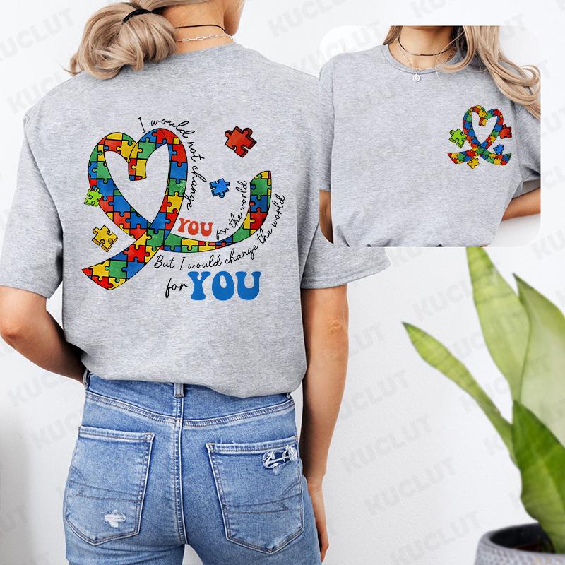 Autism Awareness T-shirts Women Neurodiversity Tee Shirts Autism Mama Teacher T-shirts ADHD Clothes Fashion Casual Clothing