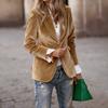 Spring Autumn Casual Fashion Solid Color Blazer Women All-match Buttons Coat Cardigan Suit Top