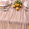1pc Crinkled Table Runner, Coarse Tablecloth for Bohemian Country Wedding Decoration, Bridal Shower, Holiday Party