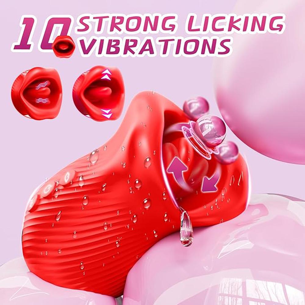 3 In1 Tongue Licking Vibrator  Mouth Biting Stimulator Masturbator Nipple Clit Massager Women‘s Orgasm Adult Couple Products