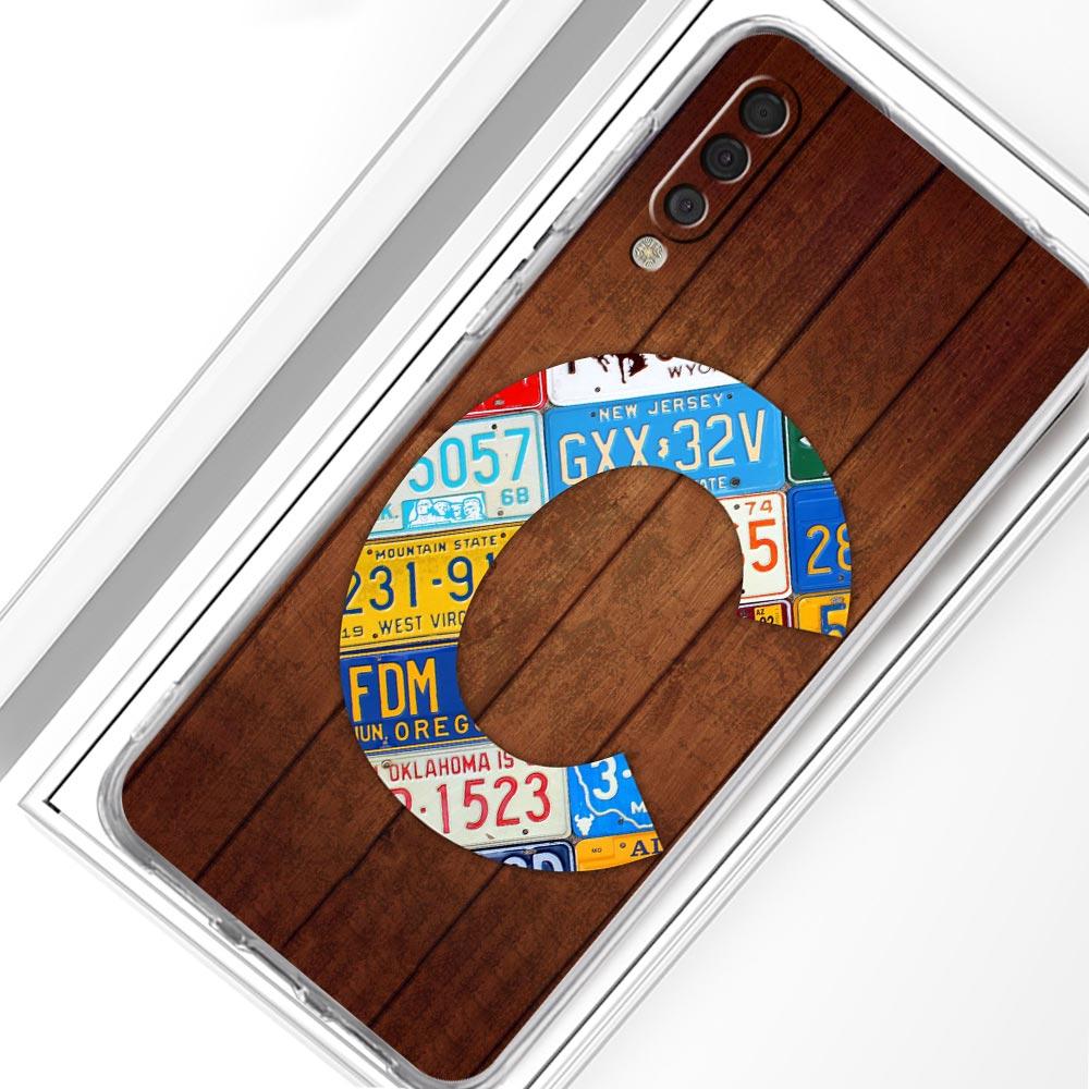 Phone Case For Samsung A14 A50 A70 A30 A40 A20E A10S A20S A02S A04S A12 A22 A32 A34 A42 A52 5G A54 wood License Letters Cover