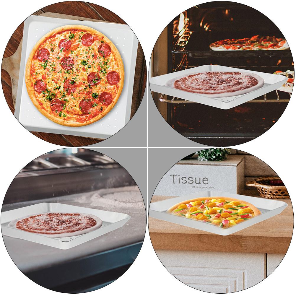 1Pcs Elegant Perforated Pizza Tray Aluminum Alloy Baking Pan Fast Baking Non-Stick Easy Demoulding Kitchen Gadget for Pizza