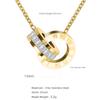 Fashion Roman Numerals Interlocked Plated Rose Gold Collarbone Chain Pendant Necklace Steel Necklace Chain Pendant for Women