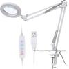 LED Clip-on Desk Lamp with Magnifying Glass for Beauty, Nail Art, Embroidery, Repair, and Tattoo Work