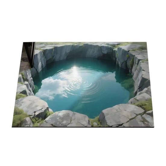 

3D Optical Illusion Rug Realistic Hole Doormat Non-Slip Bottom Entrance Rug Floor Mat for Front Door Kitchen Bathroom Home Decor 40x60cm C