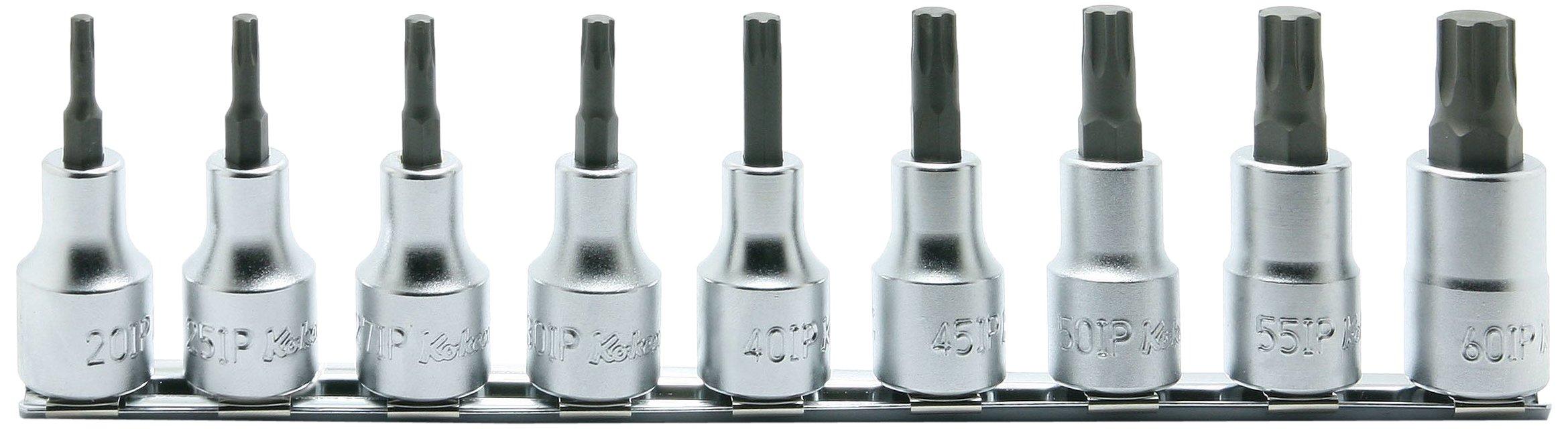 

Yamashita Industrial Research Institute Koken Torx Plus Bit Socket Rail Set Total Length 60mm 9 Pieces 1/2 (12.7mm) SQ. RS4025/9-IP