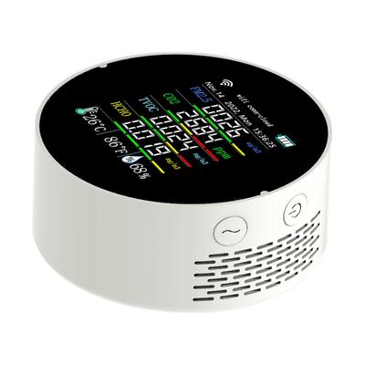 Tuya Wifi Portable Air Quality Meter 7in1 PM2.5 CO2 TVOC HCHO AQI Temperature Humidity Tester Color