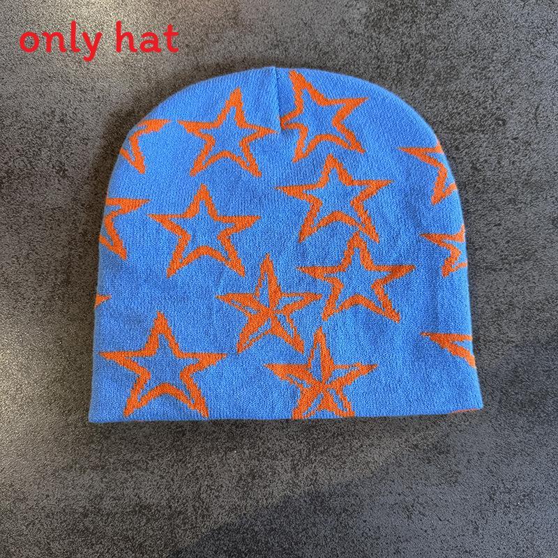 Star Pattern Fashion Women Casual Warm Knitted Hat For Autumn Winter And