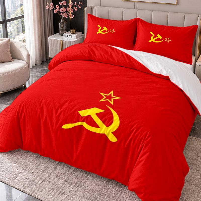 Soviet Union 3Pcs Bedding Set Duvet Cover With Two Pillowcases For Bedroom Home Decoration