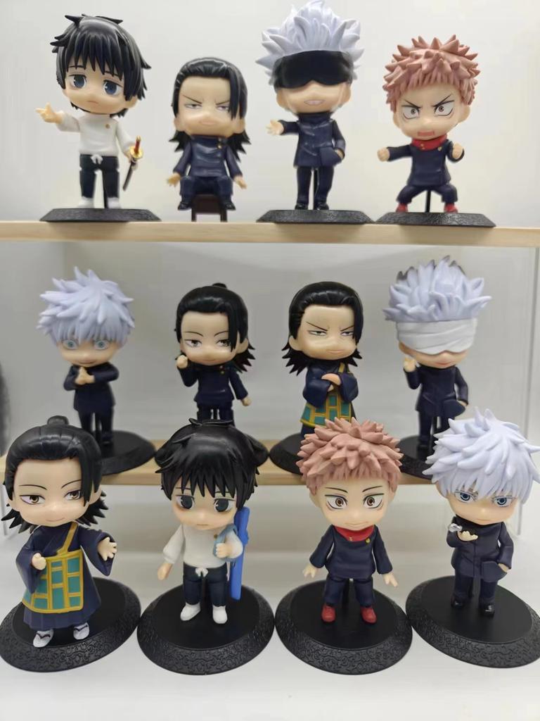12Psc/1Set Anime Jujutsu Kaisen Figure Ryomen Sukuna Gojo Satoru Itadori Yuji Q Version Okkotsu Yuta Toy Figure Geto Suguru