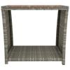 Side Table with Wooden Top Grey Poly Rattan & Acacia Wood