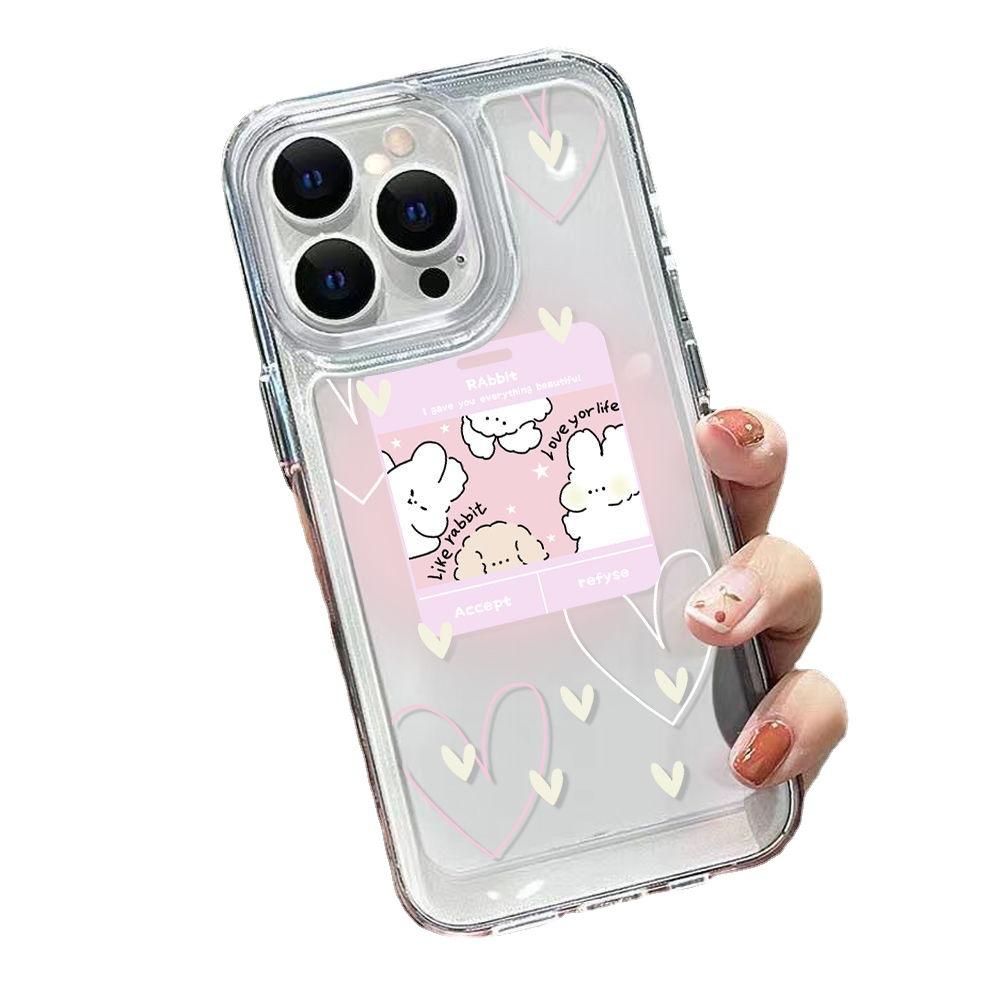 Cute Rabbit Party Applicable iPhone17 Space Phone Case Apple 14Pro Soft Case 16 Transparent 15 All Inclusive