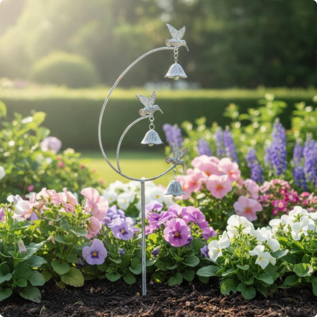 Charming Hummingbird Garden Ornament Metal Bird Decorative Stake for Yard