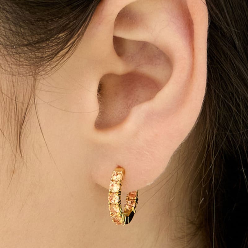 

hyeres-lor Essence Silver (W) Tennis One-Touch Earrings M Champagne HL4E52444Y9XXX OS