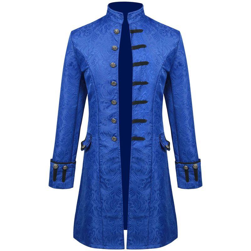 2024 New Foreign Trade European and American Medieval Clothing Men s Coats, Ballroom Costumes, Performance Costumes, Halloween Costumes Blue 135