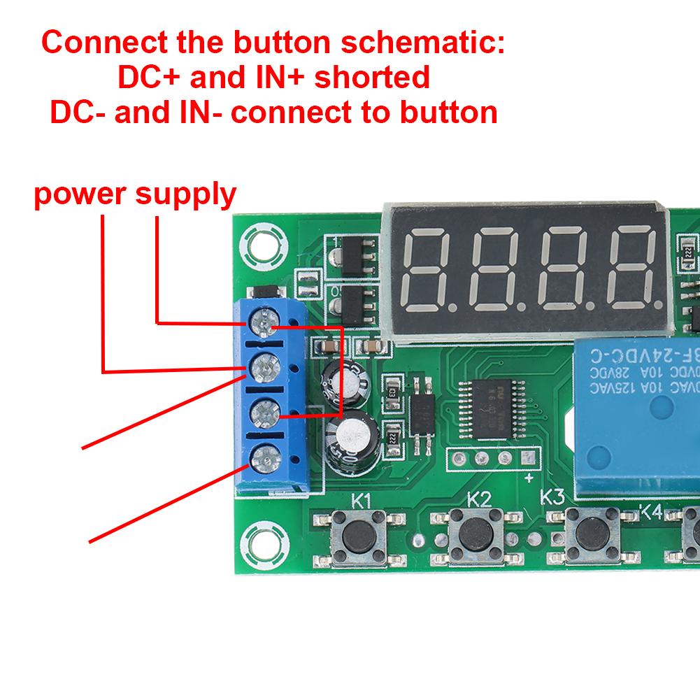 Relay Module One Channel Cycle Trigger Delay Timing Circuit Switch YYC-2S 24V