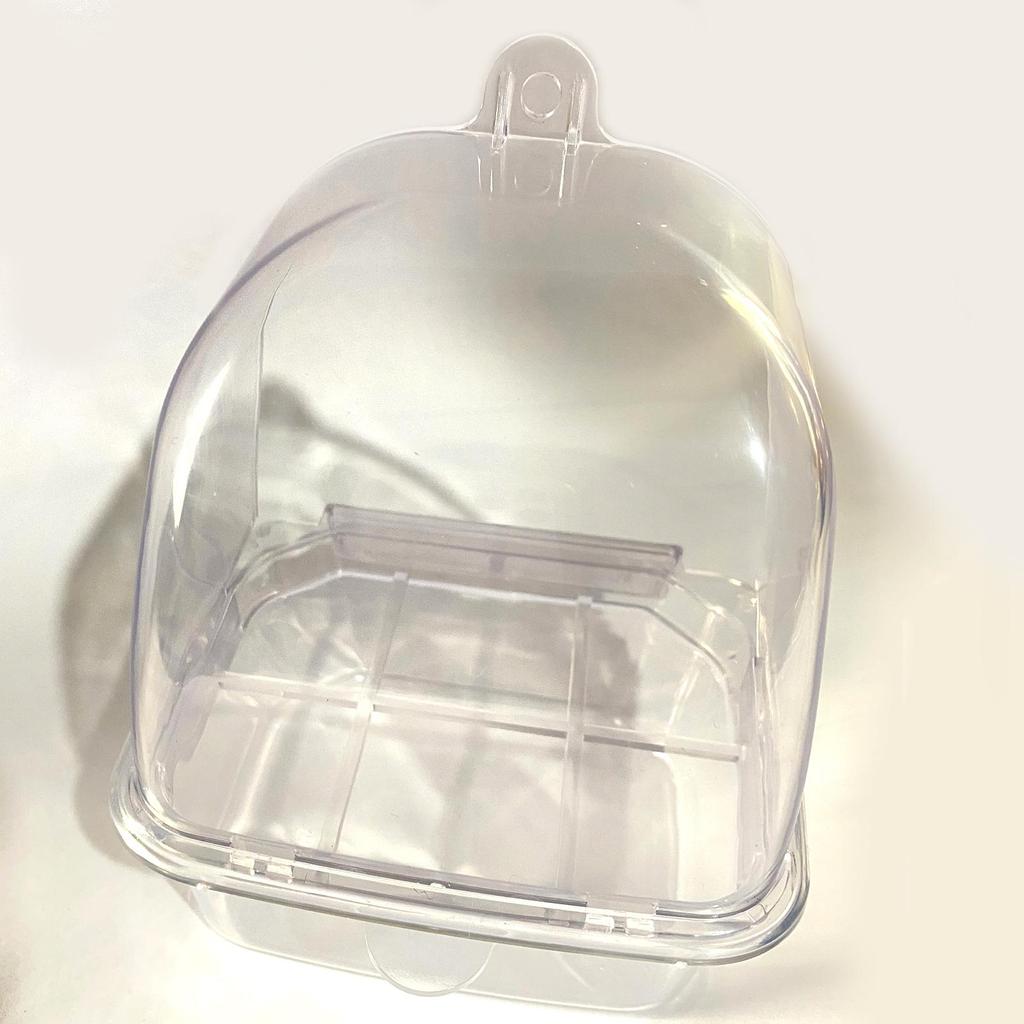 Bird Feeder Transparent Parrot Food Box Spill proof Cup Bird Automatic Feeder