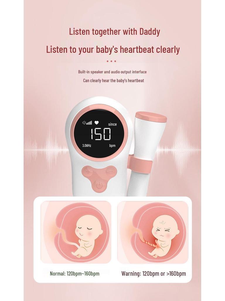 Portable Fetal Doppler Heartbeat Monitor for Pregnant Women
