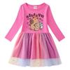 Korean Style Sparkling Rainbow Star Princess Dress for Girls - Short Sleeve Summer & Long Sleeve Spring/Autumn Styles Available