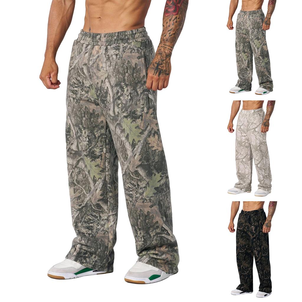 Men's Camouflage Loose Wide Leg Sweatpants Men's Casual Fashion Sweatpants
