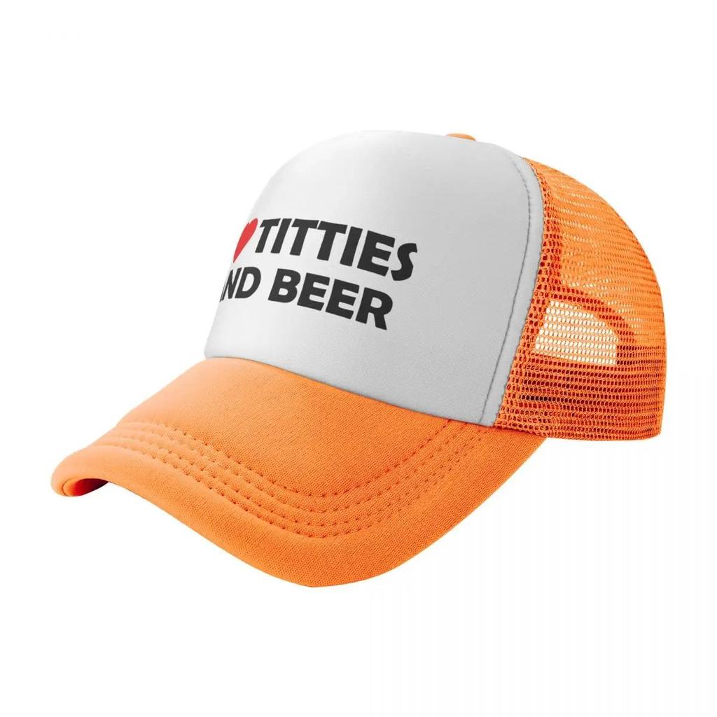 Gorra de camionero unisex para mujer I Love Titties and Beer, gorras de béisbol con malla para exteriores, snapback, gorra de humor ajustable, gorra de carreras, moda