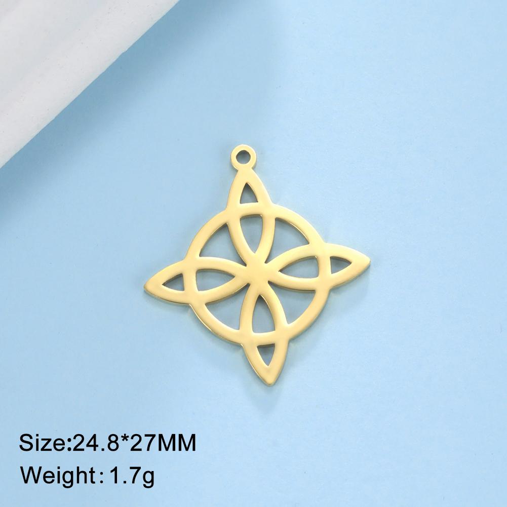 Teamer 5pcs Witch Knot Charm Vintage Knot Amulet Stainless Steel Charms for Bracelet Jewelry Making Accessories Wholesale