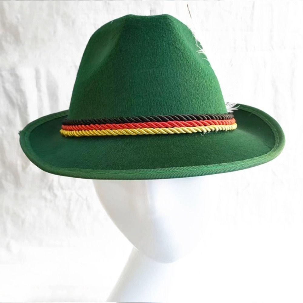 Fashion Feather Decors Hat Western Ornament Costume Cosplay Cap Dress Up Bavarian Oktoberfest Hat Men Women Party Photo Props