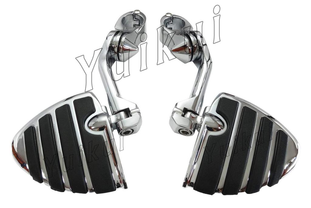 YUIKUI RACING Motorcycle Foot Pegs for Harley Touring and Road Highway Engine Guard Long Type Foot Tandem Compatible with King, Pegs, 1-1/4"/32mm