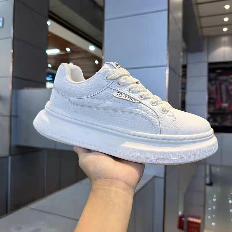 Board Men s 2026 Autumn/Winter New Leather Casual Shoes Fashionable and Versatile Men s Dad Shoes 39 белый