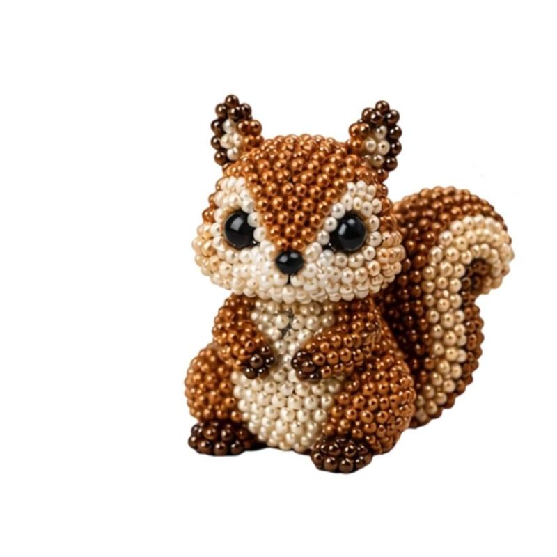 Cute Diy Handmade Colorful Beaded Animal Figurines Material Kit Perfect For Home Desktop Decor Ideal Gifts For Craft Lovers