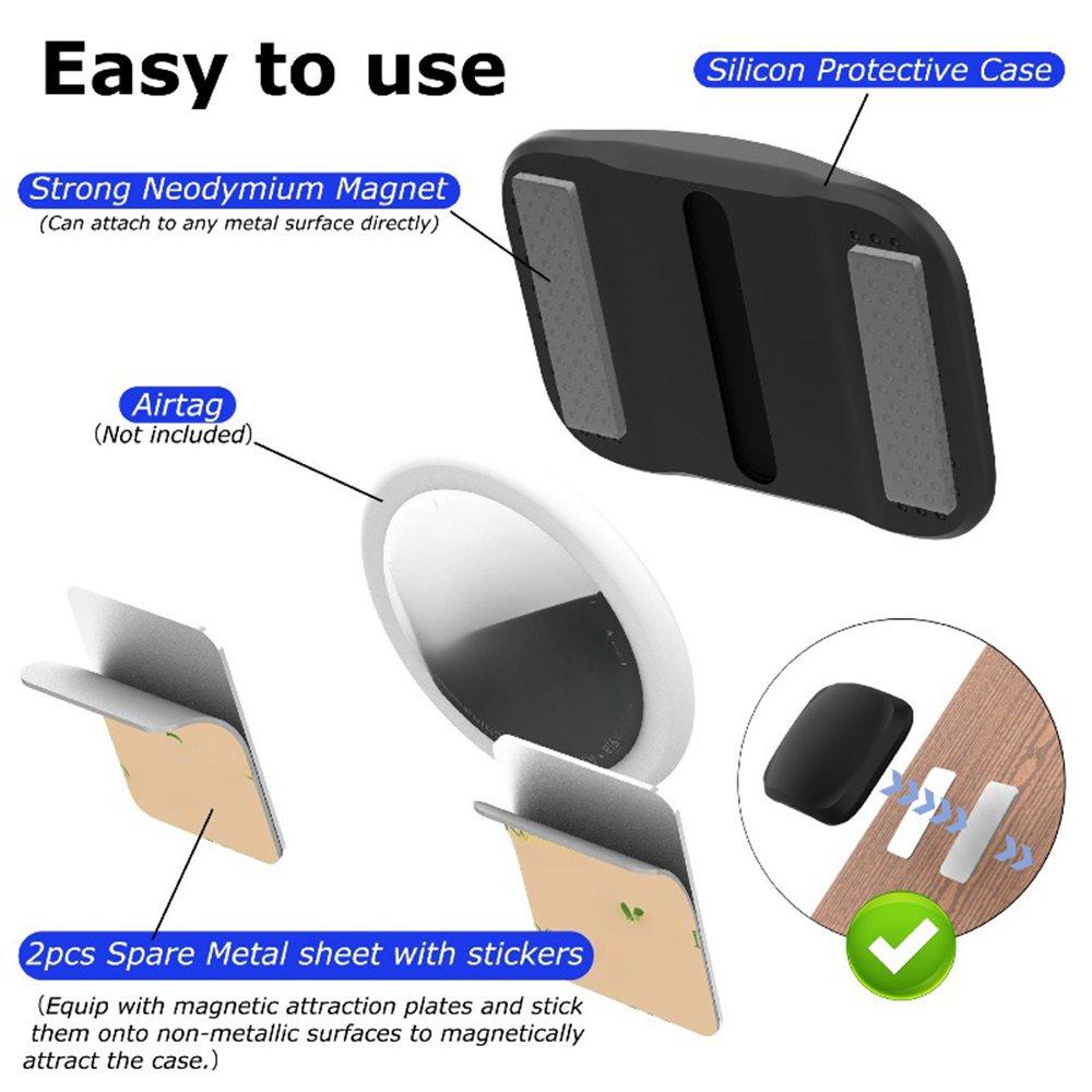 Silicone Magnetic Protective Case Anti-Lost Magnet Adsorption Tracker Protector Stable Waterproof Holder Cover for AirTag