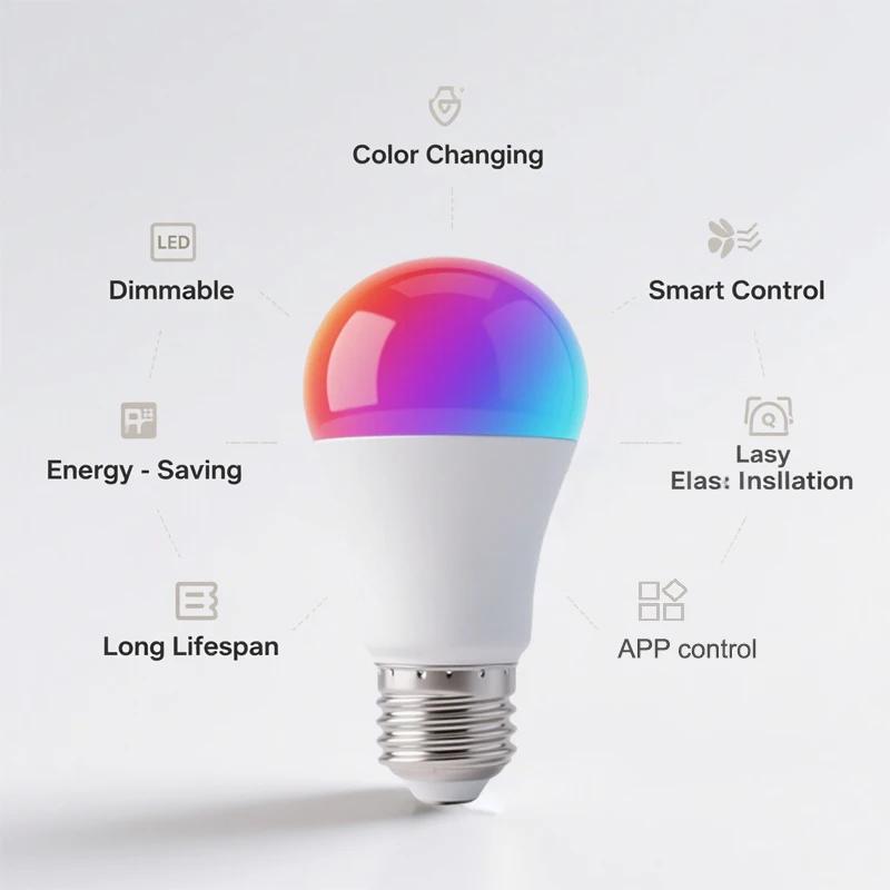 Tuya Smart WiFi LED Light Bulbs 85-265V 9W 12W Alexa LED Lamp RGB Smart Life APP Google Assisatnt Voice Control