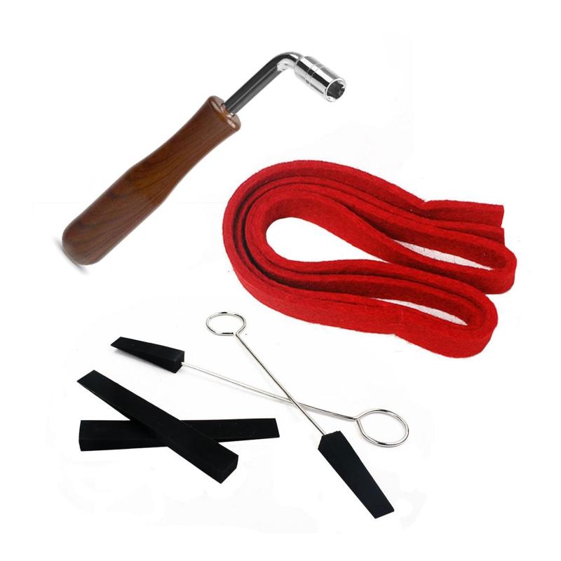 Piano Tuner Tuning Kit for w/ Rubber Mutes Tuning Wrench Set 8PCS for Professional Sparetime Hobbyist DIY Piano Tuning T