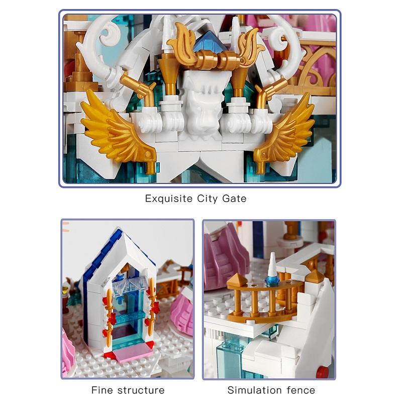 MOULD KING Bausteine Kreative Die MOC Schnee Palast Burg Modell Montage Ziegel Kinder Pädagogisches Spielzeug Weihnachten Geschenke