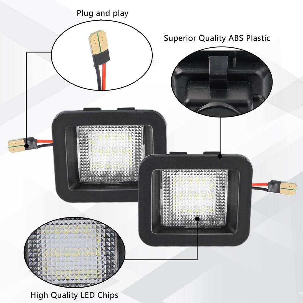 LED License Plate Light Tag Lights Assembly Compatible With 2015- Ford F150,2017- F150 Raptor Number Plate Lamp Pickup Truck Replacement (Clear Lens)