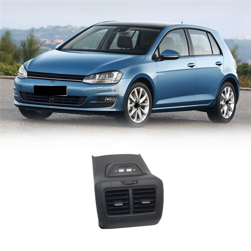 Versatile Plastic Rear Air Vent Outlet With Double Center Armrest USB Charging Adapter Cable For Vw Golf 7 MK7 7.5 5GG86