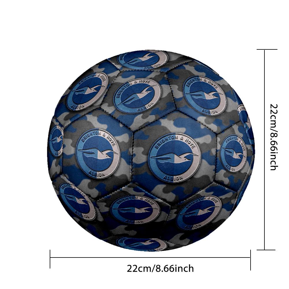 Brighton & Hove Albion FootballPrinted Size 5 Soccer Blbion Football, Anti Slip Adult Match Football Souvenir for Football Fans