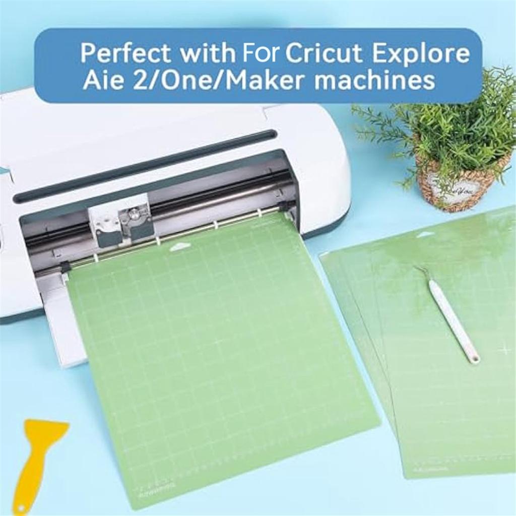 5Pcs Cutting Mats for Cricut-12x12Inch Green Standard Grip Cutting Mats for Cricut Explore Air 2/ Maker 2/3 Accessories