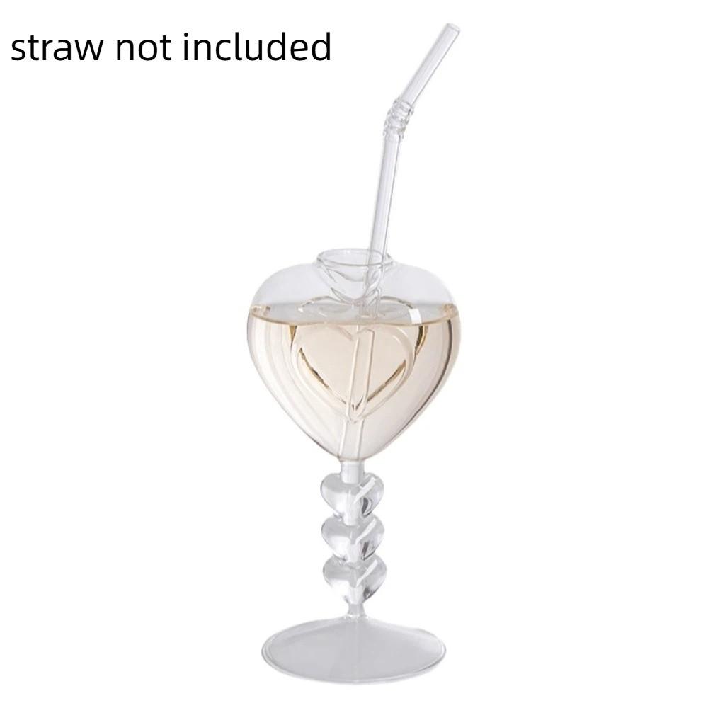 Transparent Heart Shaped Glass Large Capacity Drinking Cups Creative Glass Cup Club
