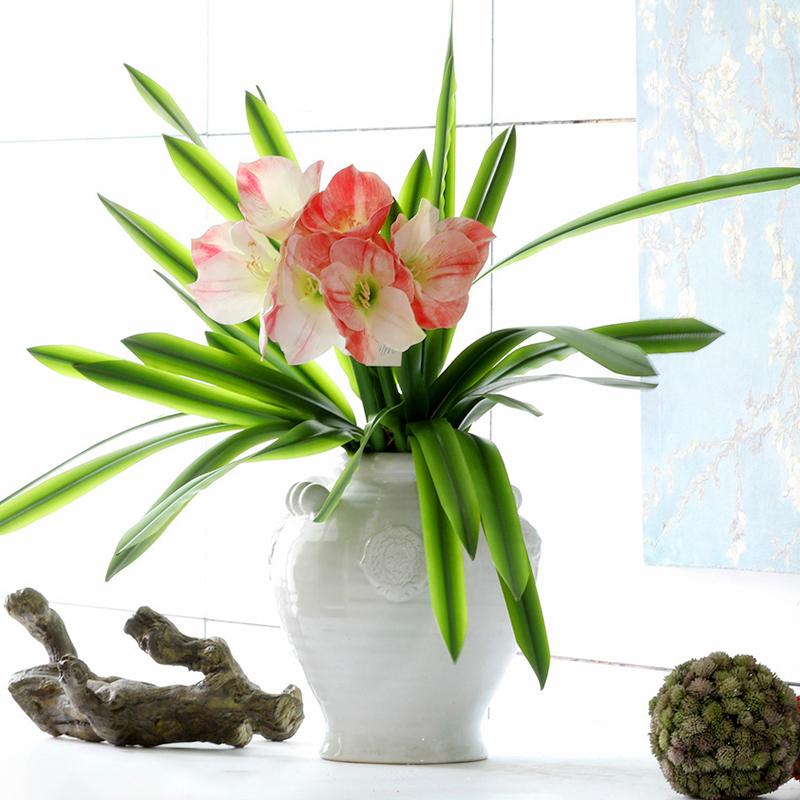 1Pc Fake Flower Shopping Mall Decoration Soft Rubber Home Decor Simulation Green Plants DIY Artificial Cymbidium Leaves Plastic